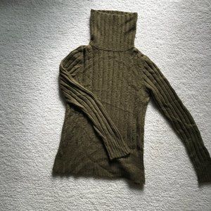 J. Crew Olive Green Wool Turtleneck - Size Medium